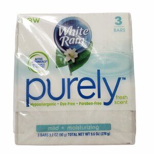 WHITE RAIN (3-BARS) 3.2oz ● Fresh Scent ● Moisturizing Bar Soap●Hypoallergenic